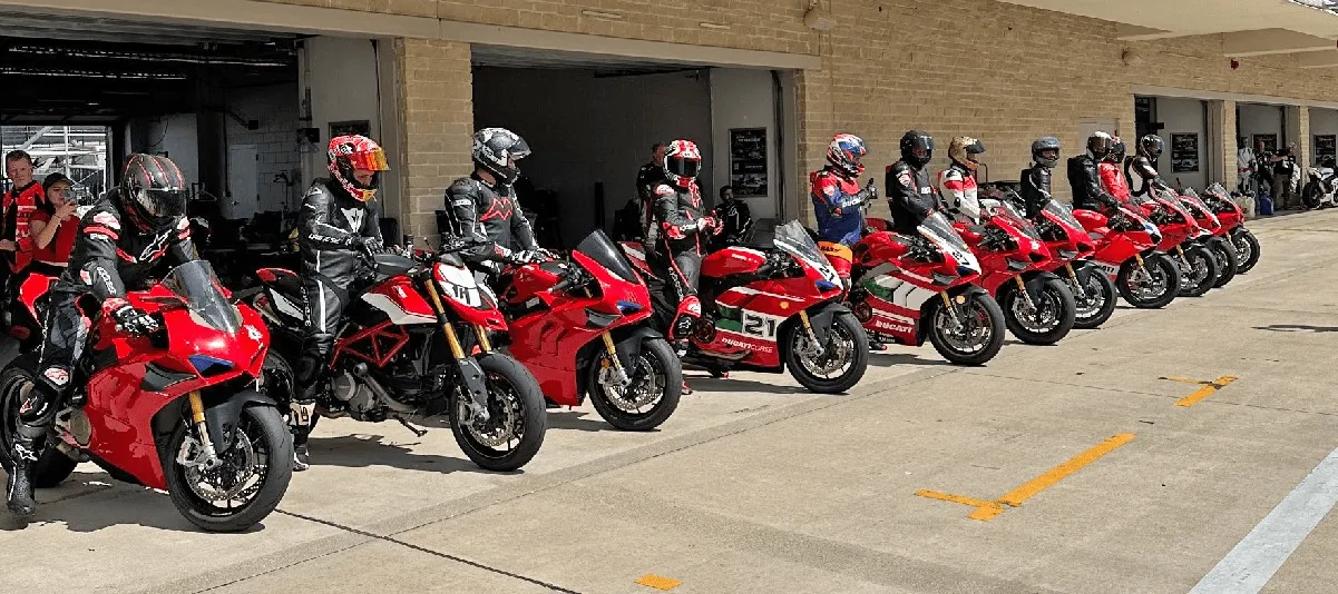 Ducati Motorcycles lined up at Circuit of the Americas COTA