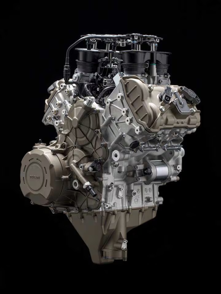 Ducatiâ€™s Desmosedici Stradale V-4 production engine was born from the brandâ€™s MotoGP racer.