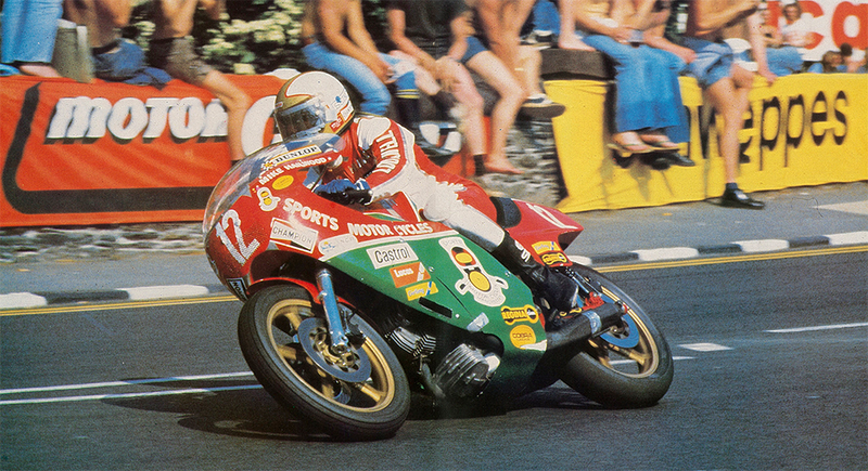 1978 TT Winning Ducati: Mike Hailwood on one of Steve Wynne's Sports Motor Cycles Ducati.